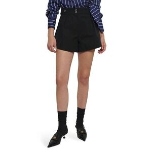 Derek Lam 10 Crosby Black High Waist‎ Mika Stretch Cotton Shorts Size 0